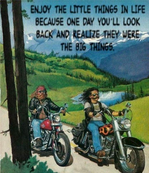 Enjoy the little things in life — biker verse Miha reads almost every day